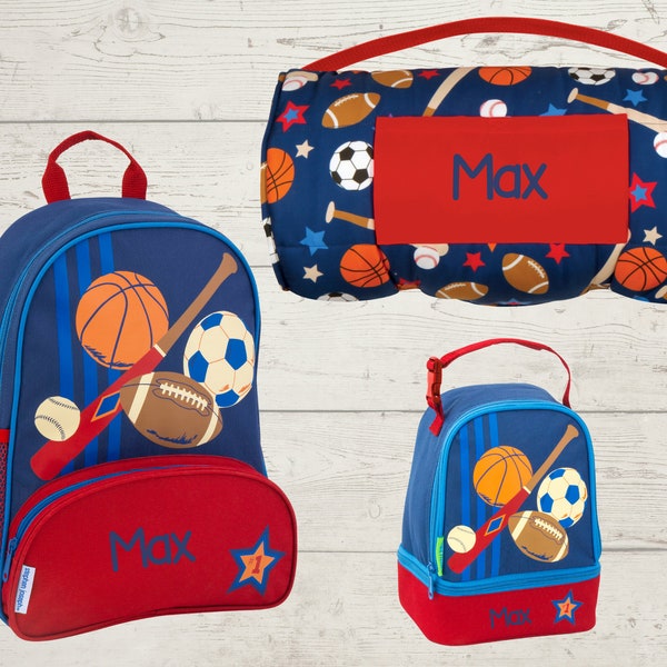 Children's Nap Mat Sidekick Backpack and Lunch Pal Set with Embroidery Personalization