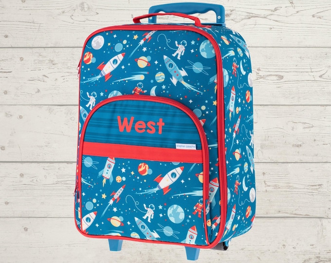 Children's All Over Print Rolling Luggage: Embroidery Personalization
