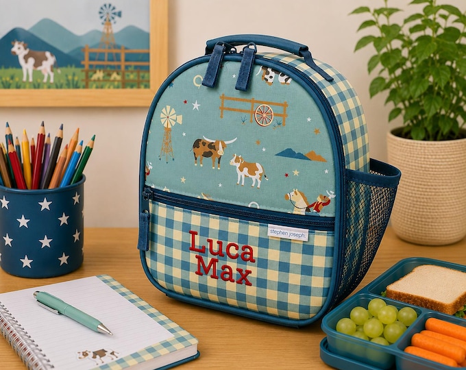 Personalized Childrens Lunchbox with Embroidery Personalization - Lunchbox for Kids