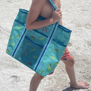 Children's Beach Tote with Embroidery Personalization image 1