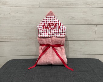 Monogrammed Hooded Baby Towel: Custom Embroidered Kids Bath Towel