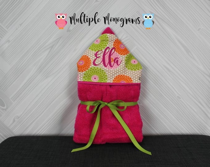 Monogrammed Hooded Baby Towel: Custom Kids Bath Towel