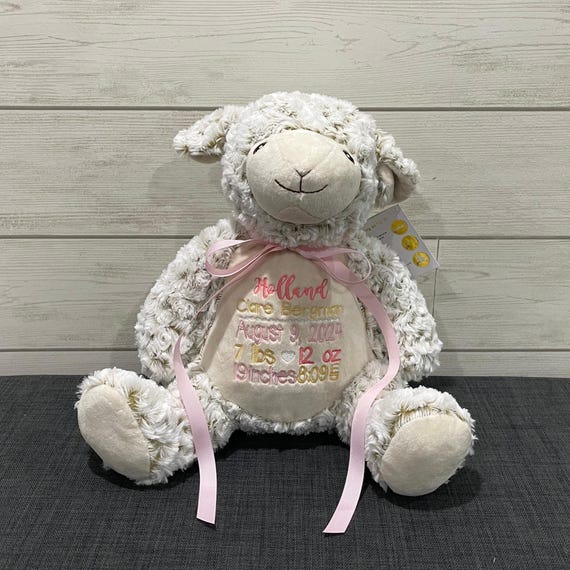 Personalized Stuffed Animal - Perfect Gift for Baby Showers Baptisms Adoptions Birthdays - Unique and One-of-a-kind Keepsake