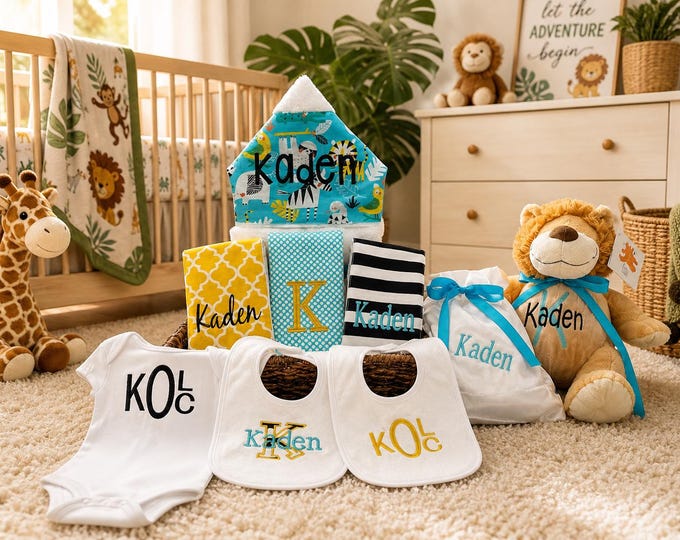 I Want It All Baby Gift Basket, Custom for boy or girl, baby shower gift, new baby present, monogrammed baby gift basket