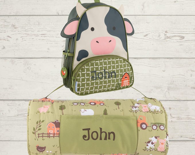 Children's All Over Print Nap Mat and Sidekick Set Stephen Joseph with Embroidery Personalization