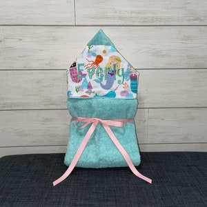 Monogrammed Hooded Baby or Kids Towel. Custom made to order for boy or girl. Perfect baby shower or birthday gift.