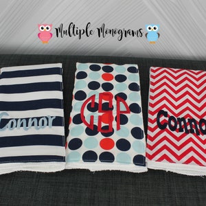 Spucktücher mit Monogramm, 3er Set.