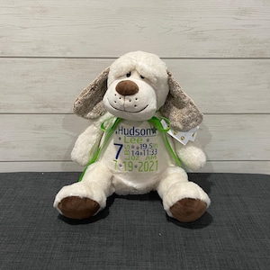 Personalized Stuffed Animal - Perfect Gift for Baby Showers Baptisms Adoptions Birthdays - Unique and One-of-a-kind Keepsake