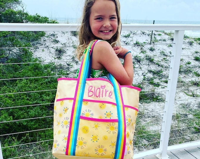 Children's Beach Tote with Embroidery Personalization