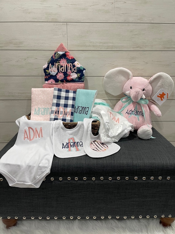 I Want It All Baby Gift Basket, Custom for boy or girl, baby shower gift, new baby present, monogrammed baby gift basket