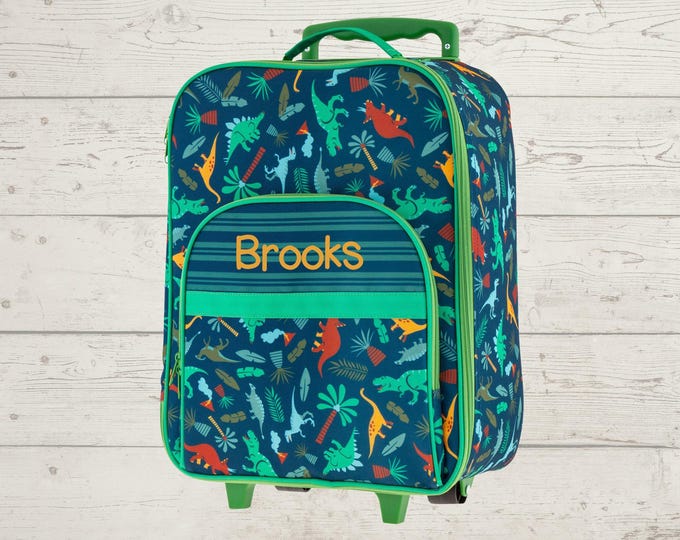 Children's All Over Print Rolling Luggage: Embroidery Personalization