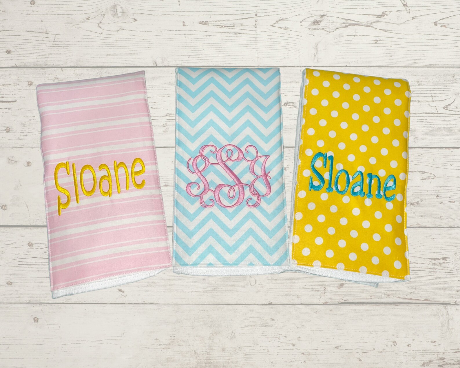 Monogrammed Burp Cloths Set of 3 Custom Made for Boy or Etsy