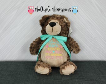 Personalized Stuffed Animal: Embroidered Keepsake Gift
