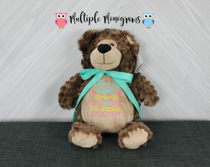 Personalized Stuffed Animal: Embroidered Keepsake Gift