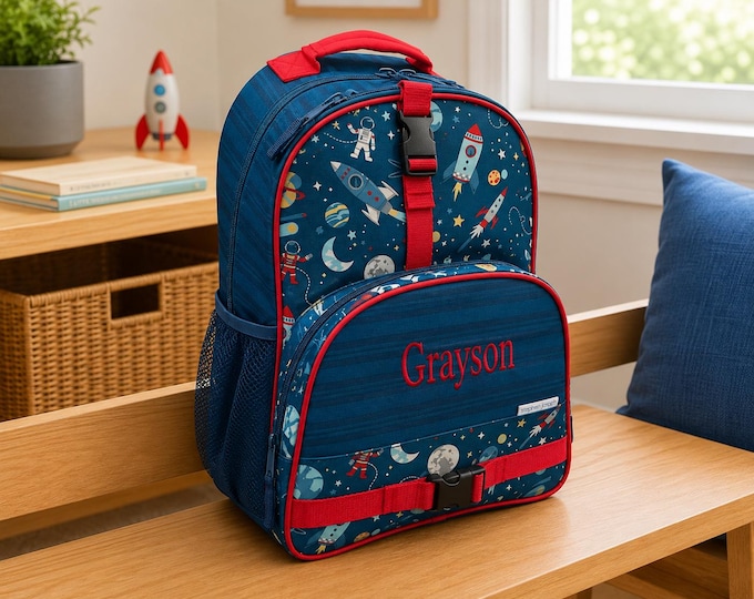 Embroidered Kids Backpack: Personalized School Travel Bag