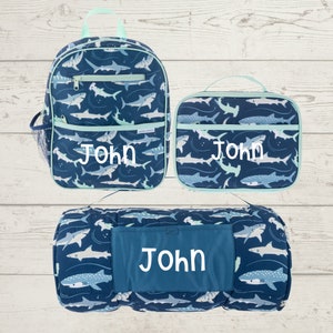 Ensemble de tapis de sieste imprimé, sac à dos junior et boîte à lunch avec broderie personnalisée
