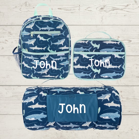 All Over Print Nap Mat, Junior Backpack and Lunchbox Set with Embroidery Personalization