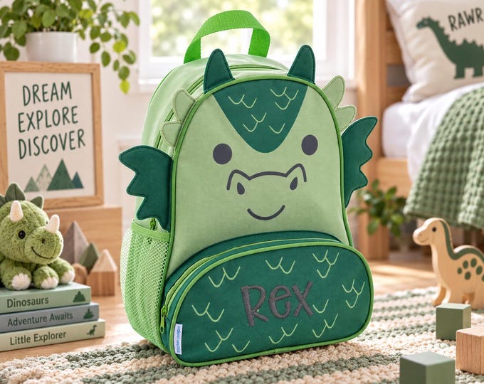 Embroidered Airplane Backpack for Kids: Personalized School Travel Bag