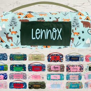 Personalized Nap Mat: Minky Blanket, Attached Pillow - Daycare & Preschool
