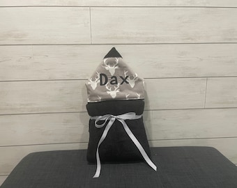 Monogrammed Hooded Baby Towel: Custom Embroidered Kids Bath Towel