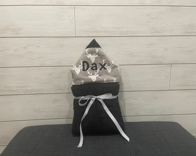 Monogrammed Hooded Baby Towel: Custom Embroidered Kids Bath Towel