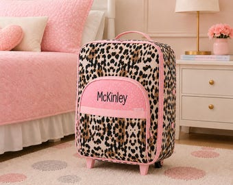 Children's All Over Print Rolling Luggage: Embroidery Personalization