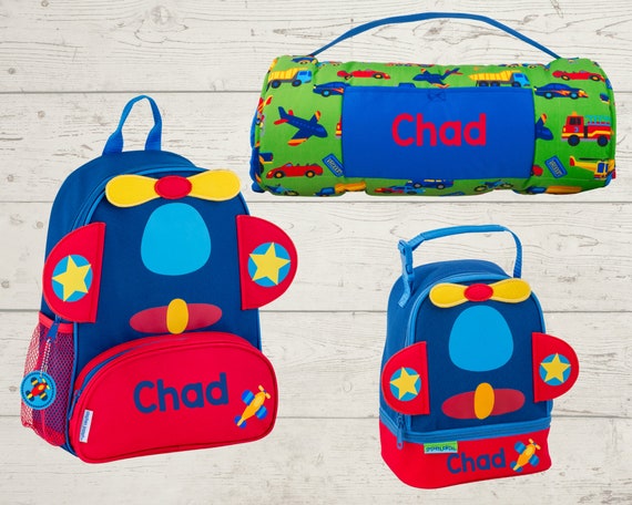 Children's Nap Mat Sidekick Backpack and Lunch Pal Set with Embroidery Personalization