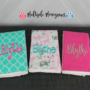 Spucktücher mit Monogramm, 3er Set.