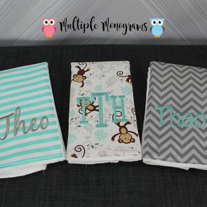 Spucktücher mit Monogramm, 3er Set.