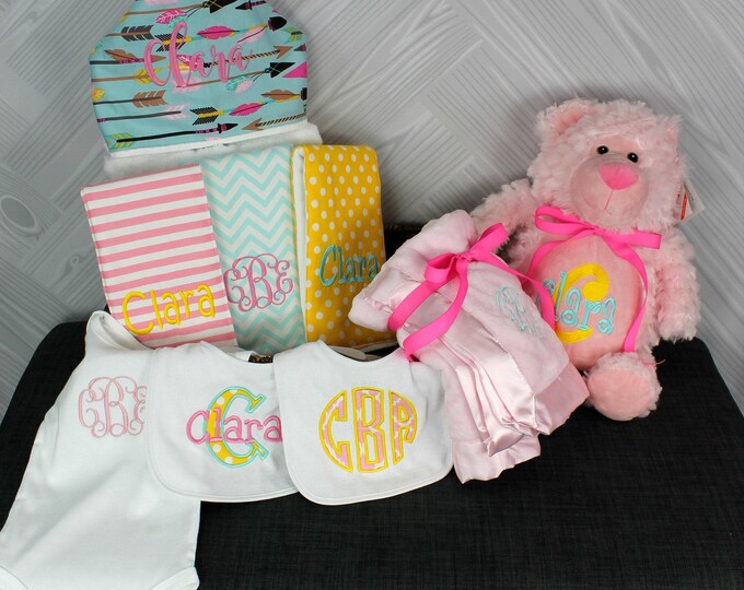 I Want It All Baby Gift Basket, Custom for boy or girl, baby shower gift, new baby present, monogrammed baby gift basket