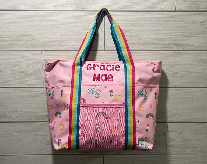 Children's Beach Tote with Embroidery Personalization
