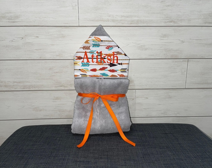 Monogrammed Hooded Baby Towel: Custom Embroidered Kids Bath Towel