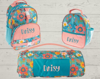 Children's All Over Print Nap Mat, Backpack and Lunchbox Set Stephen Joseph with Embroidery Personalization