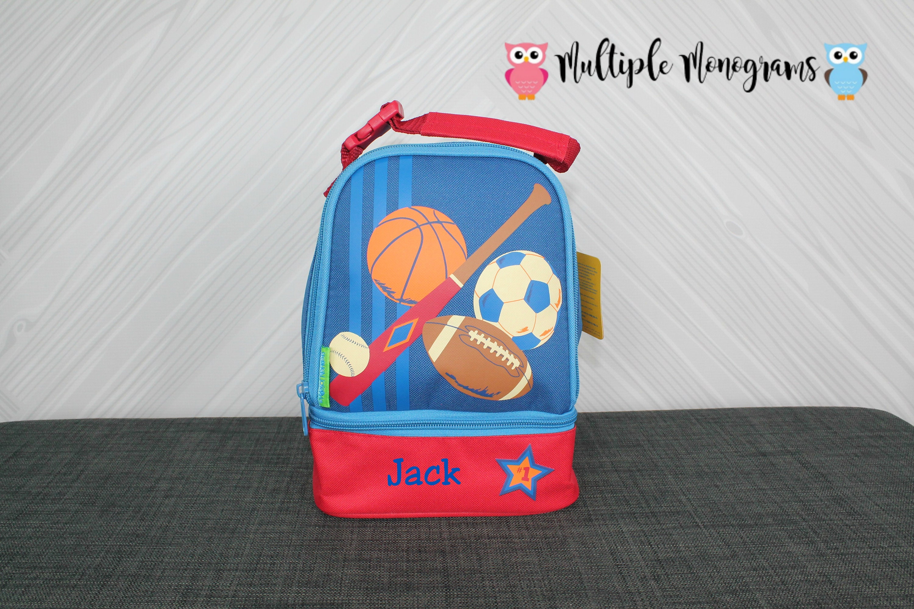 Sports Lunchbox toddler preschool kids FREE personalization NEW design
