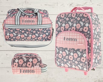 Personalized Kids Travel Set: Rolling Luggage, Duffel & Toiletry Bag