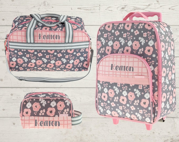 Personalized Kids Travel Set: Rolling Luggage, Duffel & Toiletry Bag