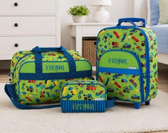 Personalized Kids Travel Set: Rolling Luggage, Duffel & Toiletry Bag