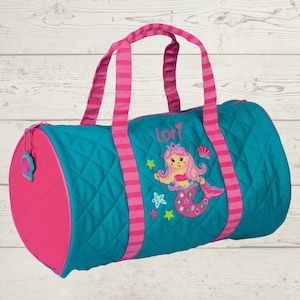 Children's Quilted Duffel Bag with Embroidery Personalization