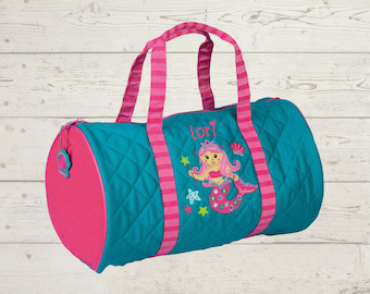 Children's Quilted Duffel Bag with Embroidery Personalization