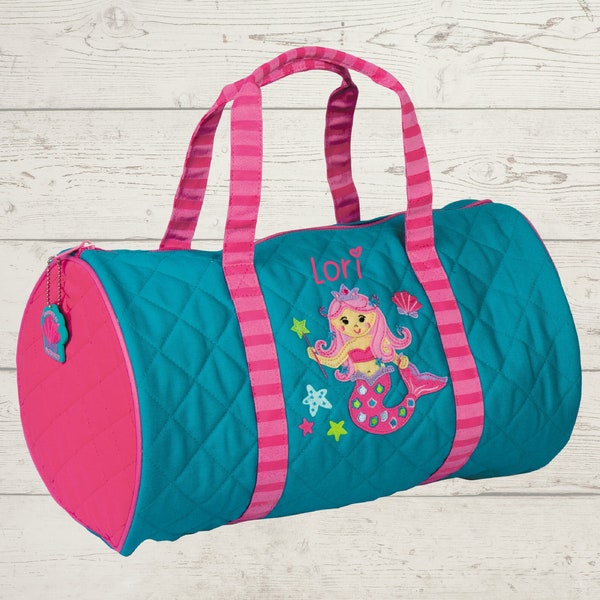 Children's Quilted Duffel Bag with Embroidery Personalization