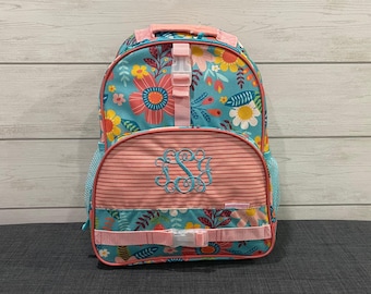 Embroidered Floral Kids Backpack: Personalized School Travel Bag