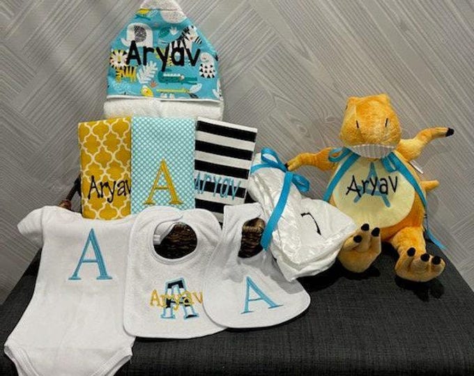 I Want It All Baby Gift Basket, Custom for boy or girl, baby shower gift, new baby present, monogrammed baby gift basket