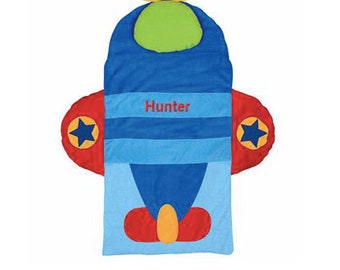 Stephen Joseph Airplane Nap Mat with blanket and pillow attached FREE Embroidery personalization