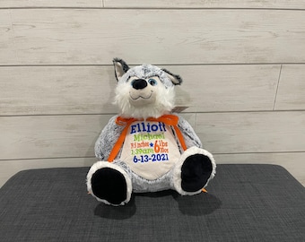 Personalized Embroidered Stuffed Animal: Baby Shower Keepsake