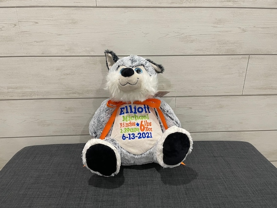 Personalized Stuffed Animal - Perfect Gift for Baby Showers Baptisms Adoptions Birthdays - Unique and One-of-a-kind Keepsake