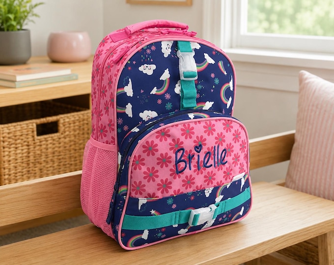 Embroidered Kids Backpack: Personalized School Travel Bag