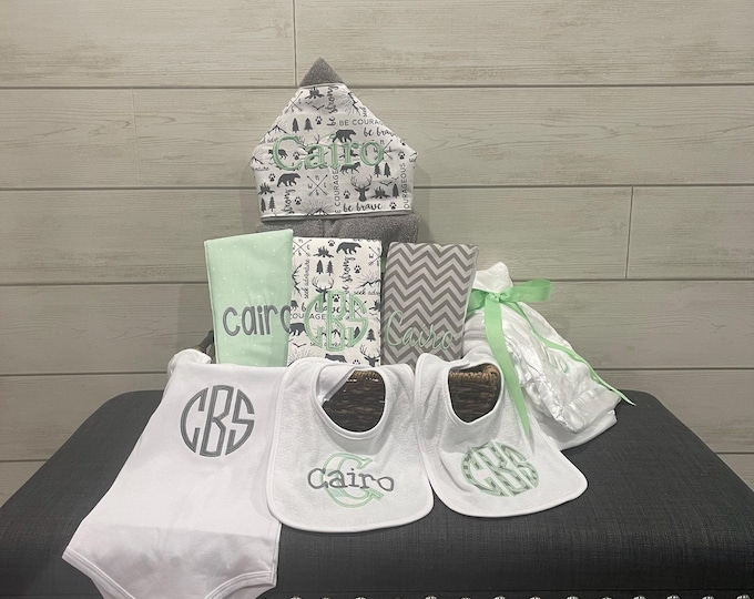 The Fairy Godmother Baby Gift Basket, Custom for boy or girl, baby shower gift, new baby present, monogrammed baby gift basket