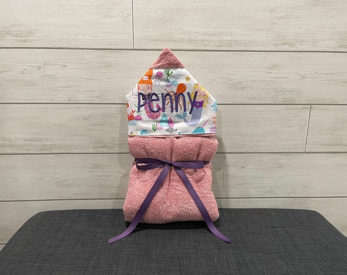 Monogrammed Hooded Baby Towel: Custom Embroidered Kids Bath Towel
