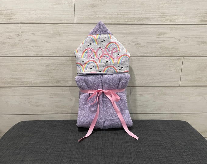 Monogrammed Hooded Baby Towel: Custom Embroidered Kids Bath Towel