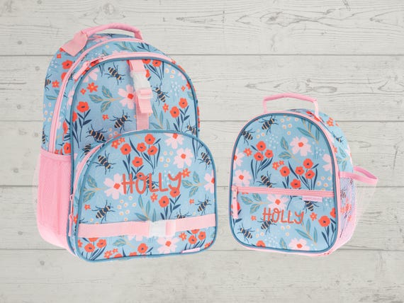 Children's All Over Print Backpack and Lunchbox Set Stephen Joseph with Embroidery Personalization